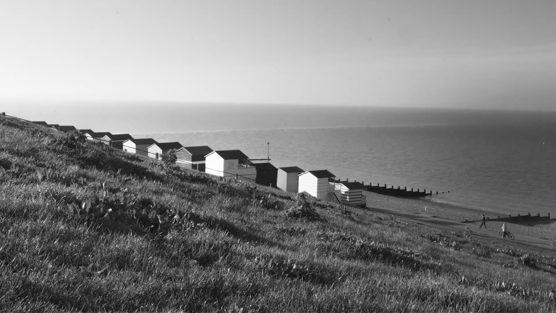 Oyster huts along the coast